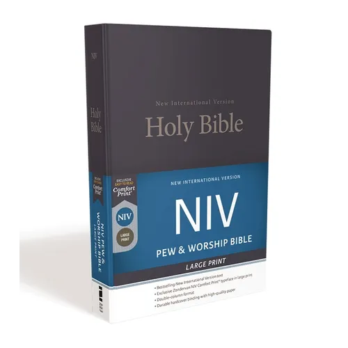 NIV, Pew and Worship Bible, Large Print, Hardcover, Blue