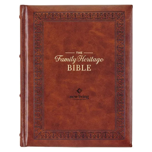 NLT Family Heritage Bible, Large Print Family Devotional Bible for Study, New Living Translation Holy Bible Faux Leather Hardcover, Additional Interac - Leather - IBook Store