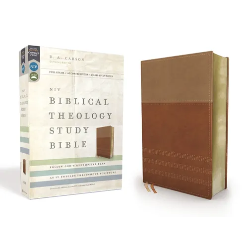 NIV, Biblical Theology Study Bible, Imitation Leather, Tan/Brown, Comfort Print: Follow God's Redemptive Plan as It Unfolds Throughout Scripture