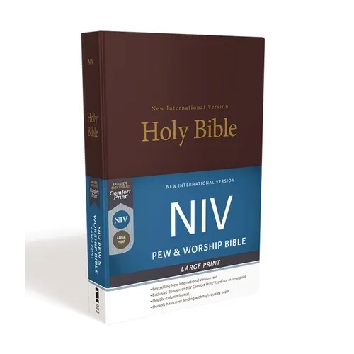 NIV, Pew and Worship Bible, Large Print, Hardcover, Burgundy