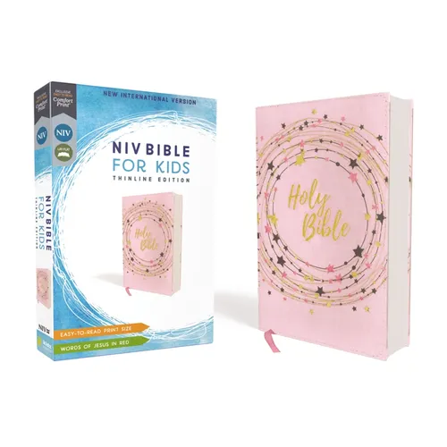 Niv, Bible for Kids, Flexcover, Pink/Gold, Red Letter, Comfort Print: Thinline Edition (Easy-To-Read, Easy-To-Carry)