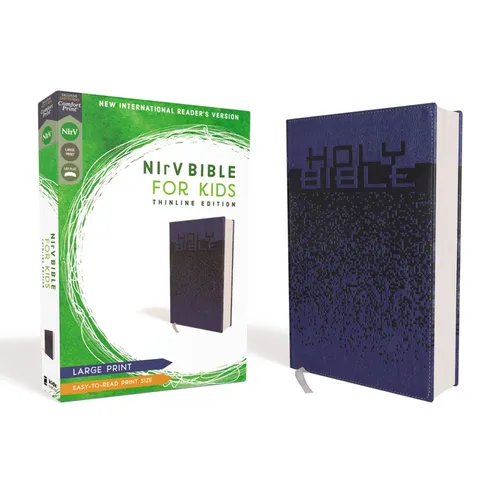 Nirv, Bible for Kids, Large Print, Leathersoft, Blue, Comfort Print: Thinline Edition