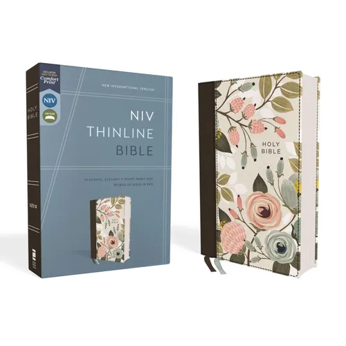 Niv, Thinline Bible, Cloth Over Board, Floral, Red Letter Edition, Comfort Print