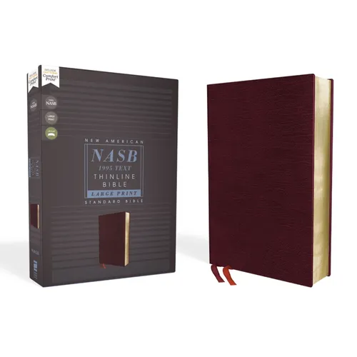 Nasb, Thinline Bible, Large Print, Bonded Leather, Burgundy, Red Letter Edition, 1995 Text, Comfort Print