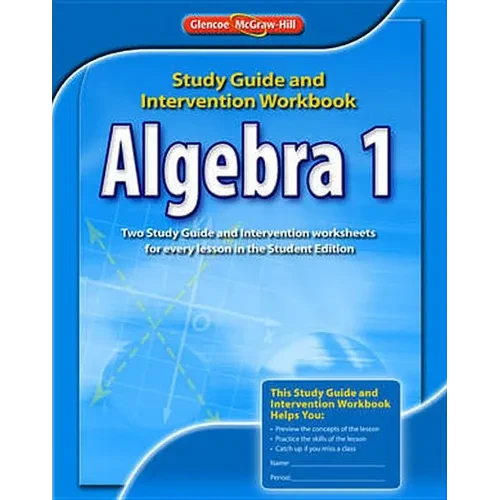 Algebra 1 Study Guide and Intervention Workbook - Paperback