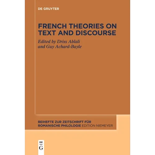 French Theories on Text and Discourse - Paperback