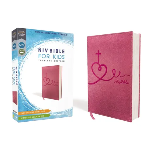 Niv, Bible for Kids, Leathersoft, Pink, Red Letter, Comfort Print: Thinline Edition (Easy-To-Read, Easy-To-Carry)