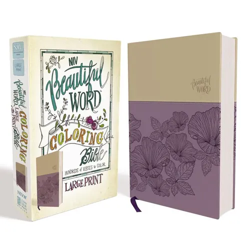 NIV, Beautiful Word Coloring Bible, Large Print, Imitation Leather, Purple/Tan