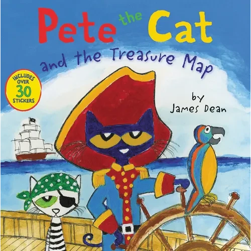 Pete the Cat and the Treasure Map: Includes Over 30 Stickers! - Paperback