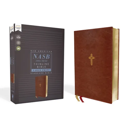 Nasb, Thinline Bible, Large Print, Leathersoft, Brown, Red Letter Edition, 1995 Text, Comfort Print