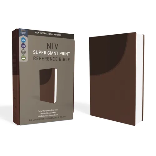 NIV, Super Giant Print Reference Bible, Imitation Leather, Brown, Red Letter Edition