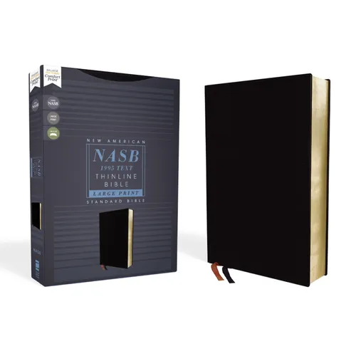 Nasb, Thinline Bible, Large Print, Bonded Leather, Black, Red Letter Edition, 1995 Text, Comfort Print