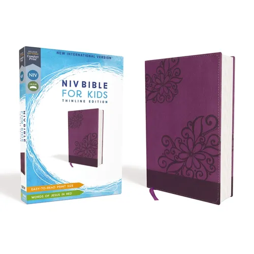 Niv, Bible for Kids, Leathersoft, Purple, Red Letter, Comfort Print: Thinline Edition