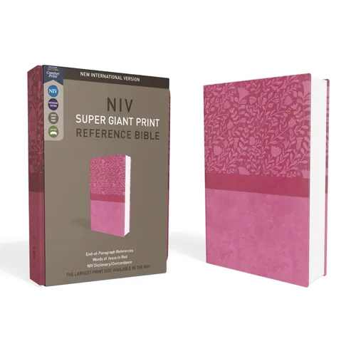 NIV, Super Giant Print Reference Bible, Giant Print, Imitation Leather, Pink, Red Letter Edition