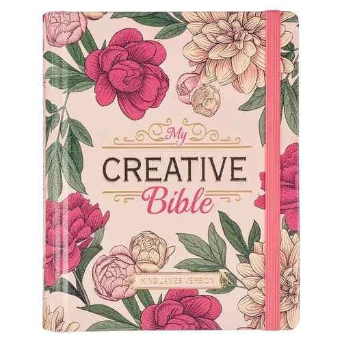 KJV Holy Bible, My Creative Bible, Faux Leather Hardcover - Ribbon Marker, King James Version, Pink Printed Floral - Leather - IBook Store