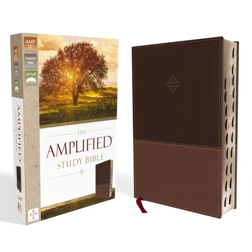 Amplified Study Bible, Imitation Leather, Brown, Indexed