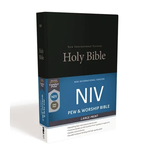 NIV, Pew and Worship Bible, Large Print, Hardcover, Black