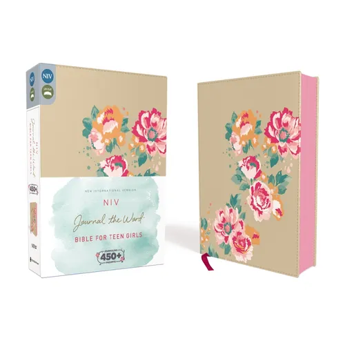 NIV, Journal the Word Bible for Teen Girls, Imitation Leather, Gold/Floral: Includes Hundreds of Journaling Prompts!