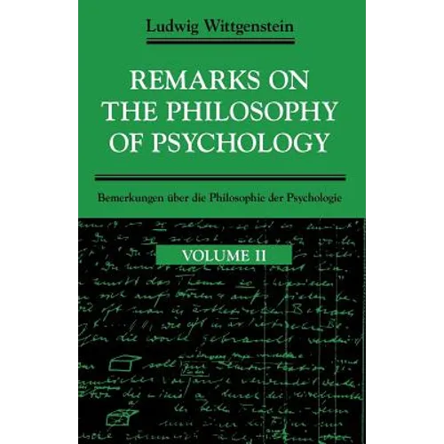Remarks on the Philosophy of Psychology, Volume 2 - Paperback - IBook Store