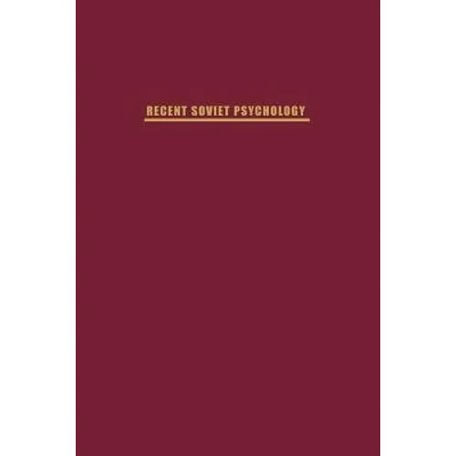 Recent Soviet Psychology - Paperback